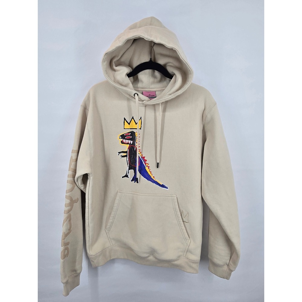 Jean-Michel Basquiat Shoe Palace Pez Dispenser Dinosaur Hoodie Tan Mens Medium